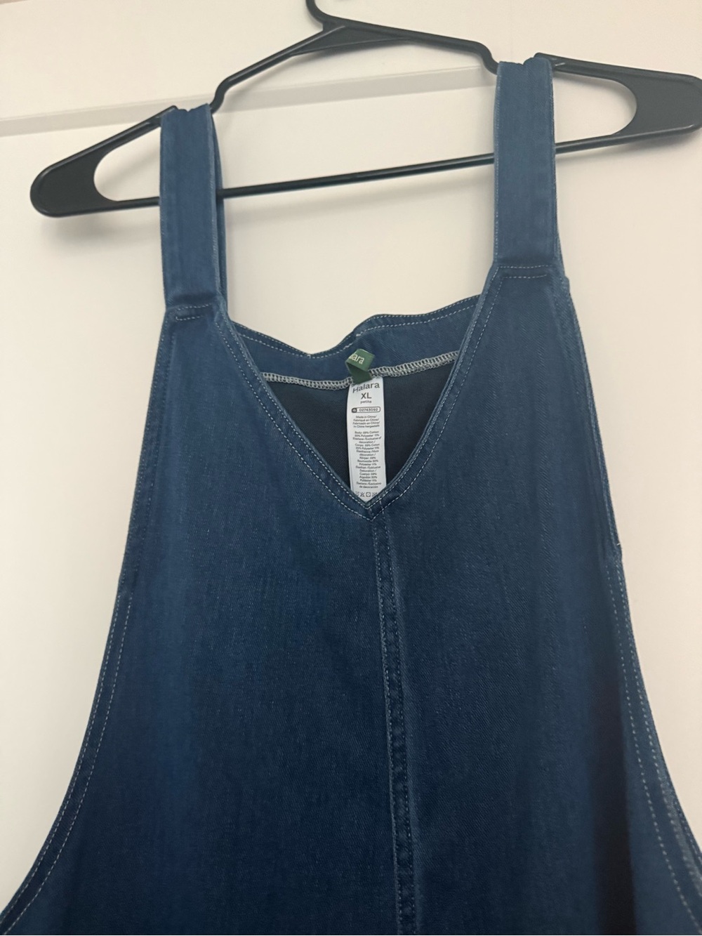 Halara Flex™ Denim Overalls Jumpsuit XL Wide Leg Dark Wash - Picture 5 of 14